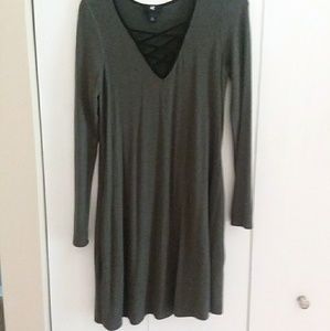 Olive green sweater dress